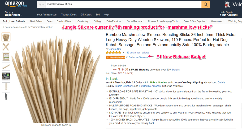 jungle stix listing