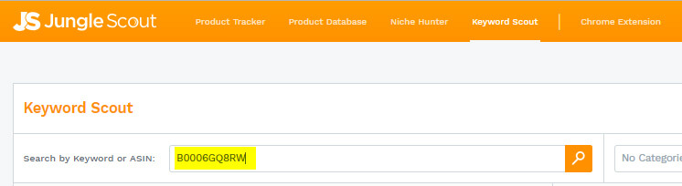 Put ASIN in Keyword Scout