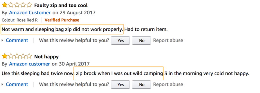 reviews on amazon for sleeping bags