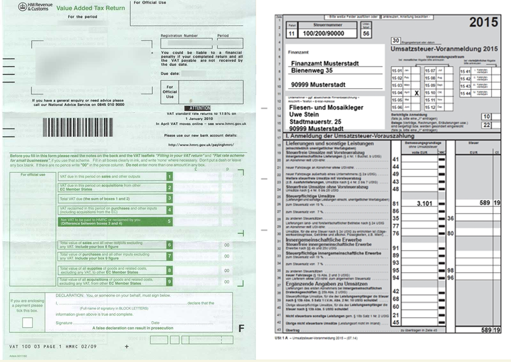 VAT returns UK and Germany