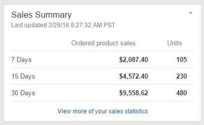 seller central dashboard