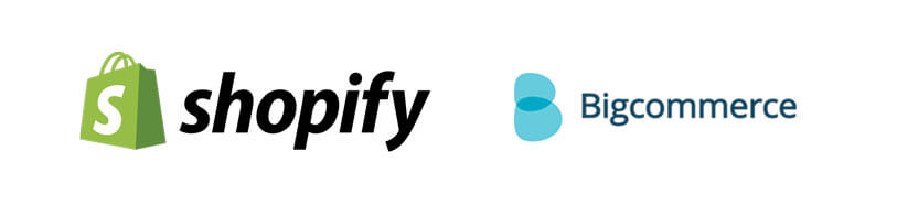 shopify and bigcommerce logos - managed ecommerce tools