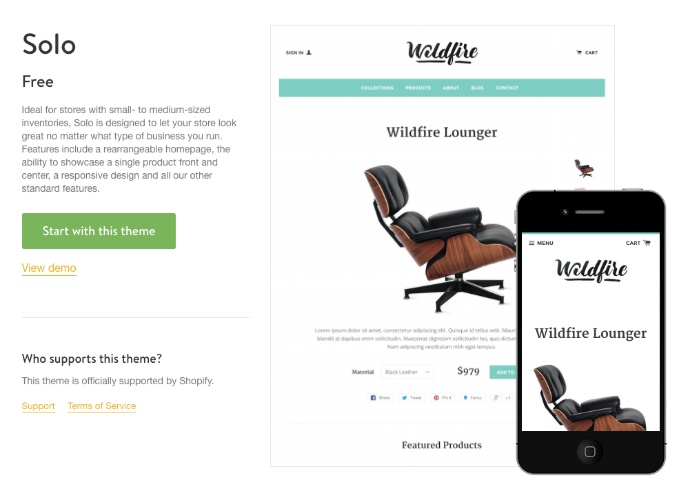 Shopify wildfire single product theme